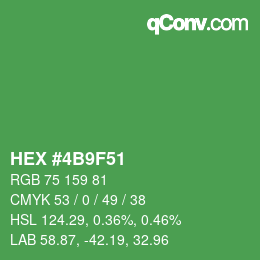 カラーコード: HEX #4B9F51 | qconv.com