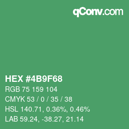 カラーコード: HEX #4B9F68 | qconv.com