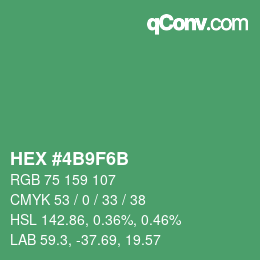 カラーコード: HEX #4B9F6B | qconv.com