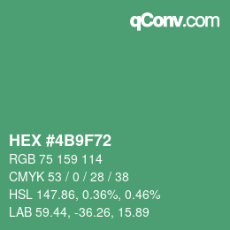 Color code: HEX #4B9F72 | qconv.com