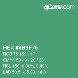 Color code: HEX #4B9F75 | qconv.com