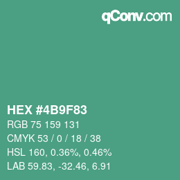 Color code: HEX #4B9F83 | qconv.com