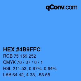 颜色代码: HEX #4B9FFC | qconv.com