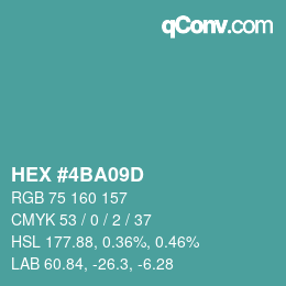 Color code: HEX #4BA09D | qconv.com