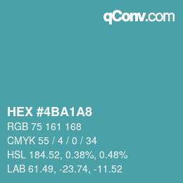 カラーコード: HEX #4BA1A8 | qconv.com