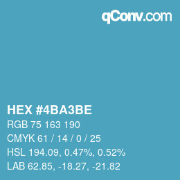 カラーコード: HEX #4BA3BE | qconv.com