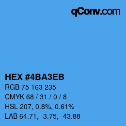 Color code: HEX #4BA3EB | qconv.com