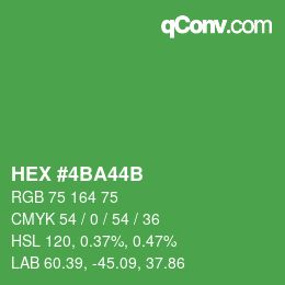Color code: HEX #4BA44B | qconv.com