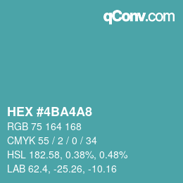 Color code: HEX #4BA4A8 | qconv.com