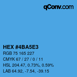 Farbcode: HEX #4BA5E3 | qconv.com
