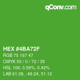 Color code: HEX #4BA72F | qconv.com