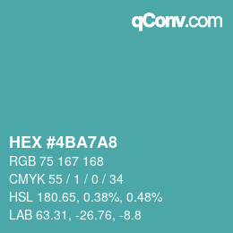 Color code: HEX #4BA7A8 | qconv.com
