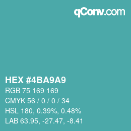 Color code: HEX #4BA9A9 | qconv.com