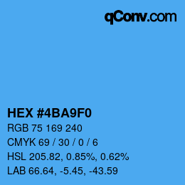 Color code: HEX #4BA9F0 | qconv.com