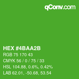 カラーコード: HEX #4BAA2B | qconv.com