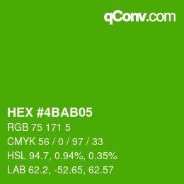 カラーコード: HEX #4BAB05 | qconv.com