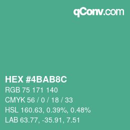 Color code: HEX #4BAB8C | qconv.com