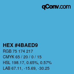 Color code: HEX #4BAED9 | qconv.com