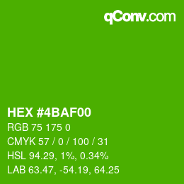 Color code: HEX #4BAF00 | qconv.com