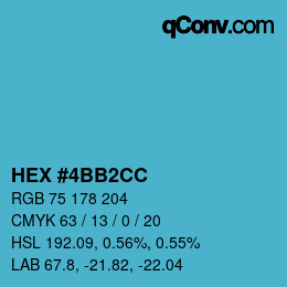 Color code: HEX #4BB2CC | qconv.com