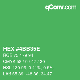 Color code: HEX #4BB35E | qconv.com