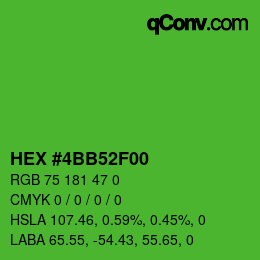 Farbcode: HEX #4BB52F00 | qconv.com