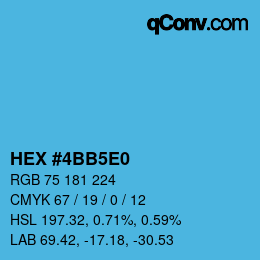 Color code: HEX #4BB5E0 | qconv.com