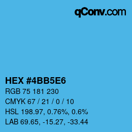 Farbcode: HEX #4BB5E6 | qconv.com