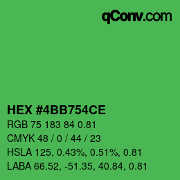 Código de color: HEX #4BB754CE | qconv.com