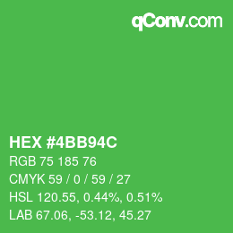 Farbcode: HEX #4BB94C | qconv.com