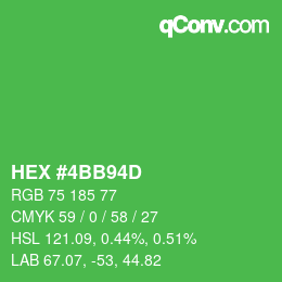 Código de color: HEX #4BB94D | qconv.com