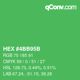 颜色代码: HEX #4BB95B | qconv.com