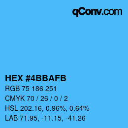 Color code: HEX #4BBAFB | qconv.com