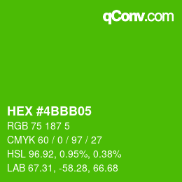 Color code: HEX #4BBB05 | qconv.com