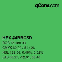 Color code: HEX #4BBC5D | qconv.com