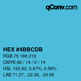 カラーコード: HEX #4BBCDB | qconv.com