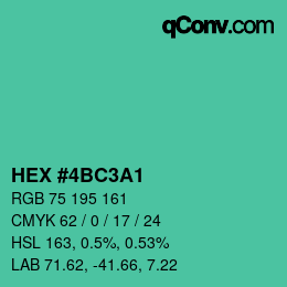 Código de color: HEX #4BC3A1 | qconv.com