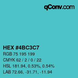 Color code: HEX #4BC3C7 | qconv.com