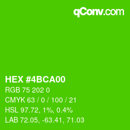 Color code: HEX #4BCA00 | qconv.com