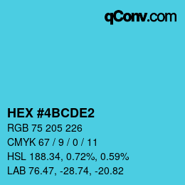 颜色代码: HEX #4BCDE2 | qconv.com