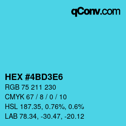 Color code: HEX #4BD3E6 | qconv.com