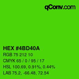Código de color: HEX #4BD40A | qconv.com
