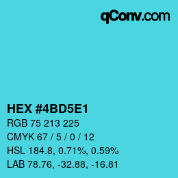 Color code: HEX #4BD5E1 | qconv.com