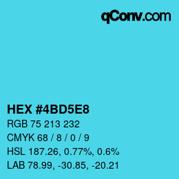 Farbcode: HEX #4BD5E8 | qconv.com