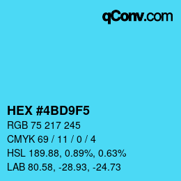 Color code: HEX #4BD9F5 | qconv.com