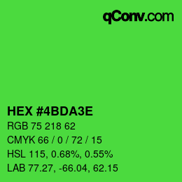 Color code: HEX #4BDA3E | qconv.com