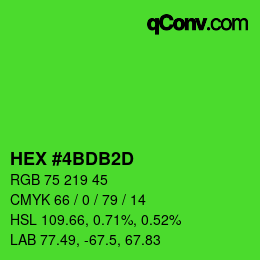 カラーコード: HEX #4BDB2D | qconv.com