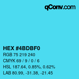 カラーコード: HEX #4BDBF0 | qconv.com