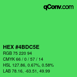 Farbcode: HEX #4BDC5E | qconv.com
