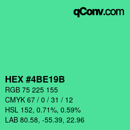 カラーコード: HEX #4BE19B | qconv.com